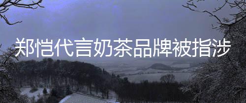品牌代言了郑恺诈骗怎么奶茶被指播涉嫌茶主